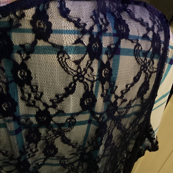 LuLaRoe Joy Lace Vest-Navy, XL - Picture 4 of 4